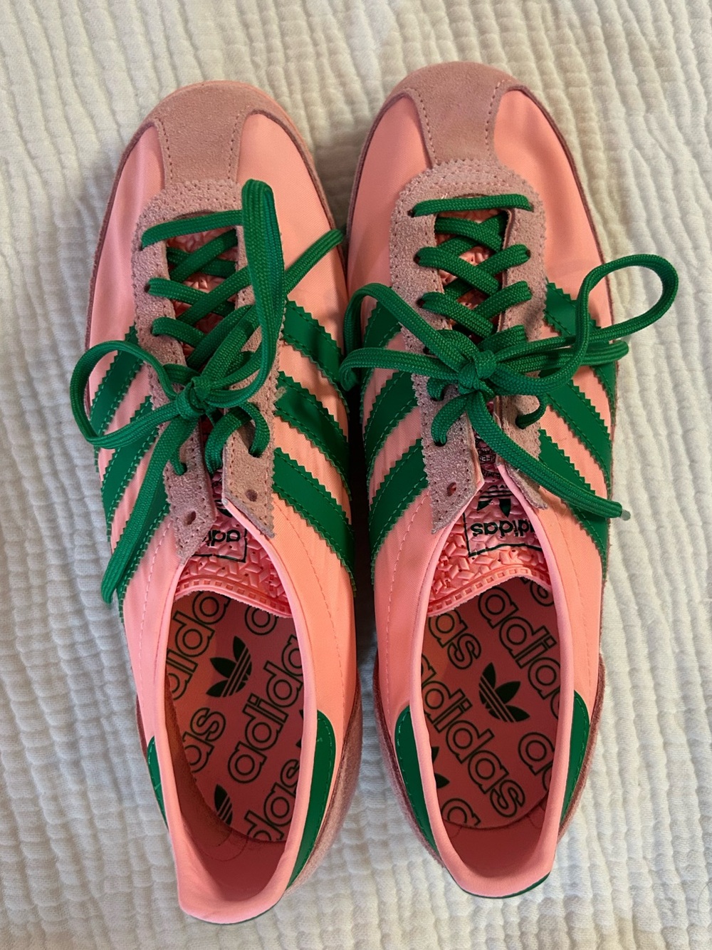 adidas Pink and Green Retro Women's Athletic Sneakers